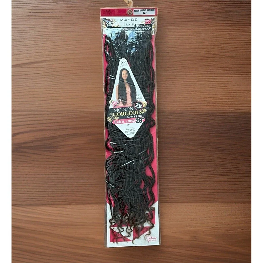Mayde Beauty Modern Gorgeous Soft Loc 28” Hair Extensions 2X Dark Brown T27